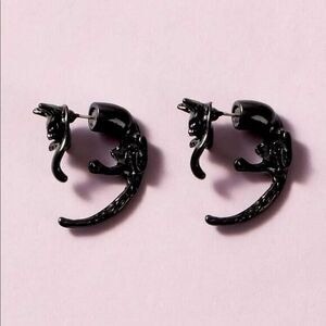 Y2K Goth Halloween Witch Black Cat Earring Jackets